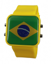 Men's Αθλητικό Ρολόϊ Χειρός με Κίτρινο Λουράκι Σιλικόνης Βραζιλία (OEM) (BULK)